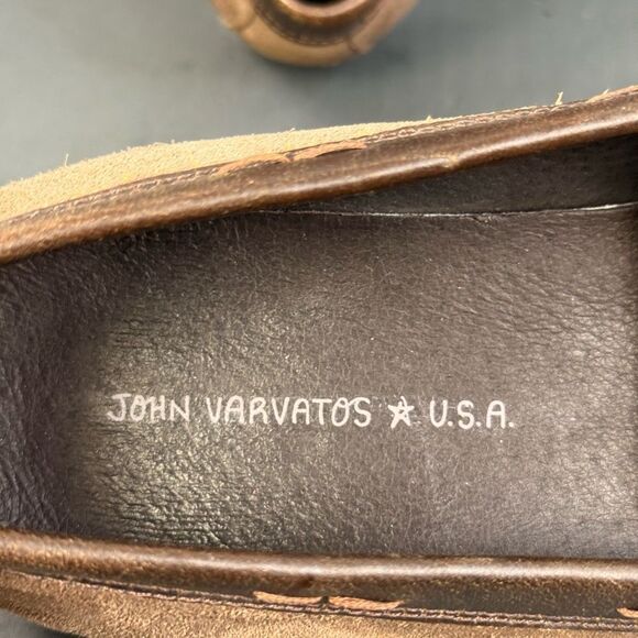 JOHN VARVATOS A U.S.A. Brown suede leather loafer shoes men’s size 13 - Picture 7 of 9